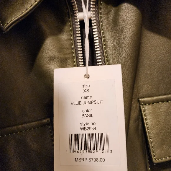 XS Leather Walter Baker Jumpsuit